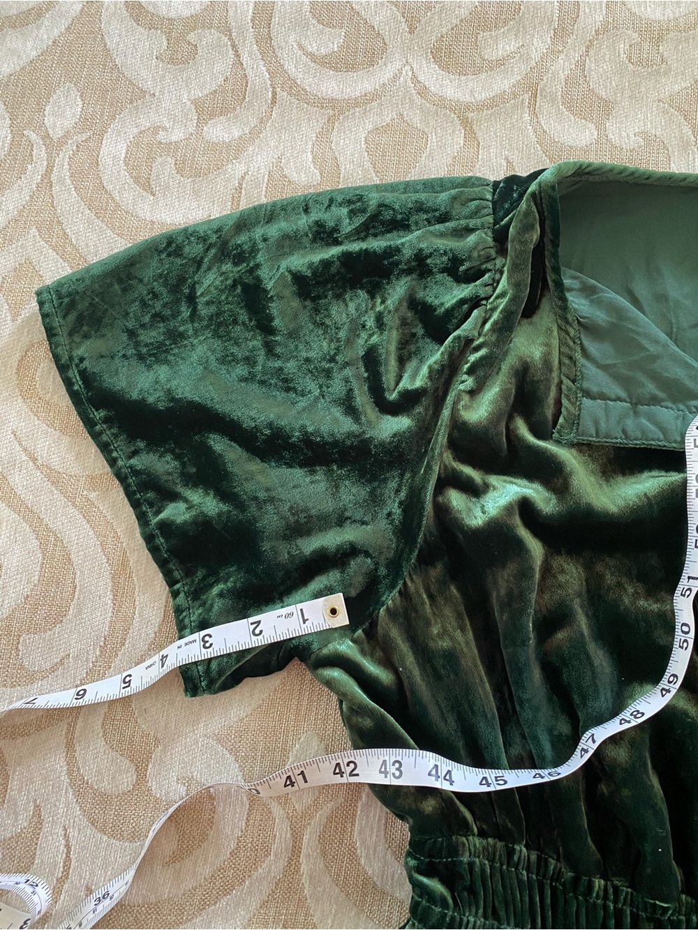 Anthropologie XL Emerald Green Velvet Tiered Maxi Dress Boho Luxe - Picture 11 of 16